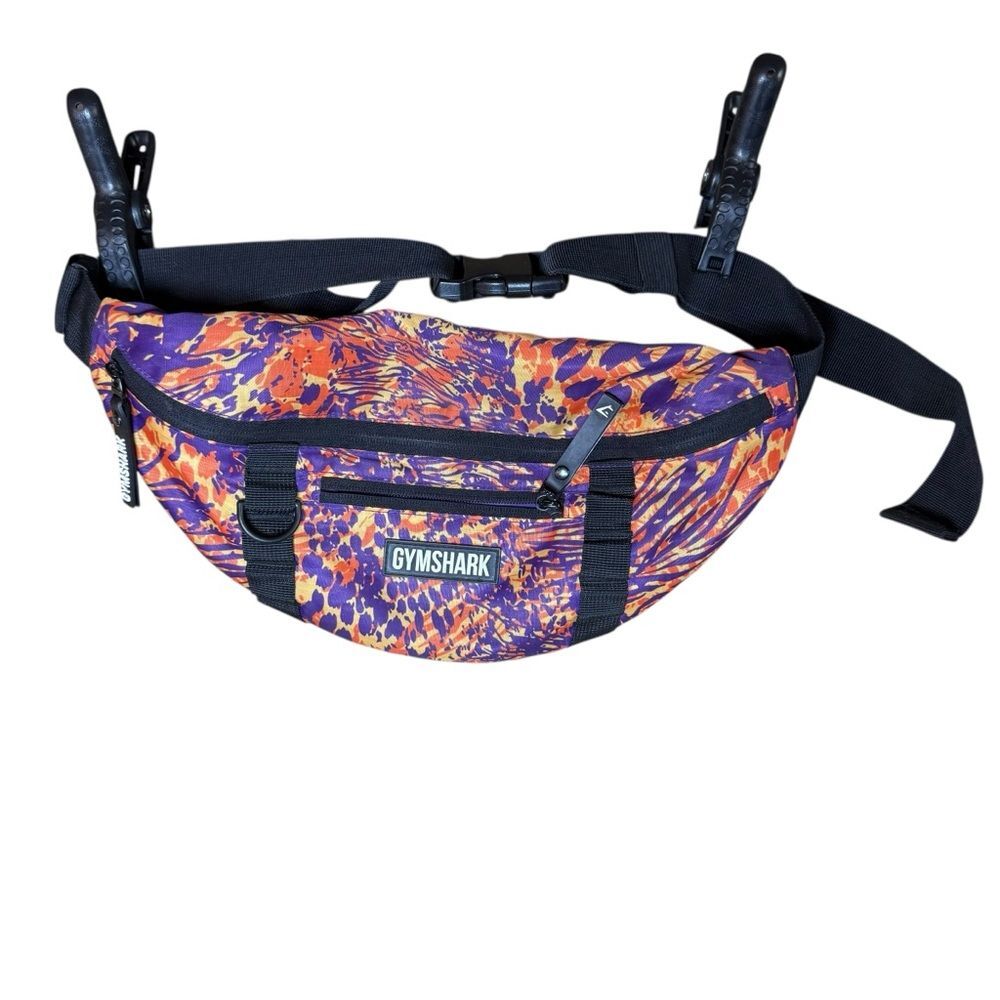 Gymshark Vibrant Manimal Patterned Orange/Purple Waist Bag-Festivals Activewear